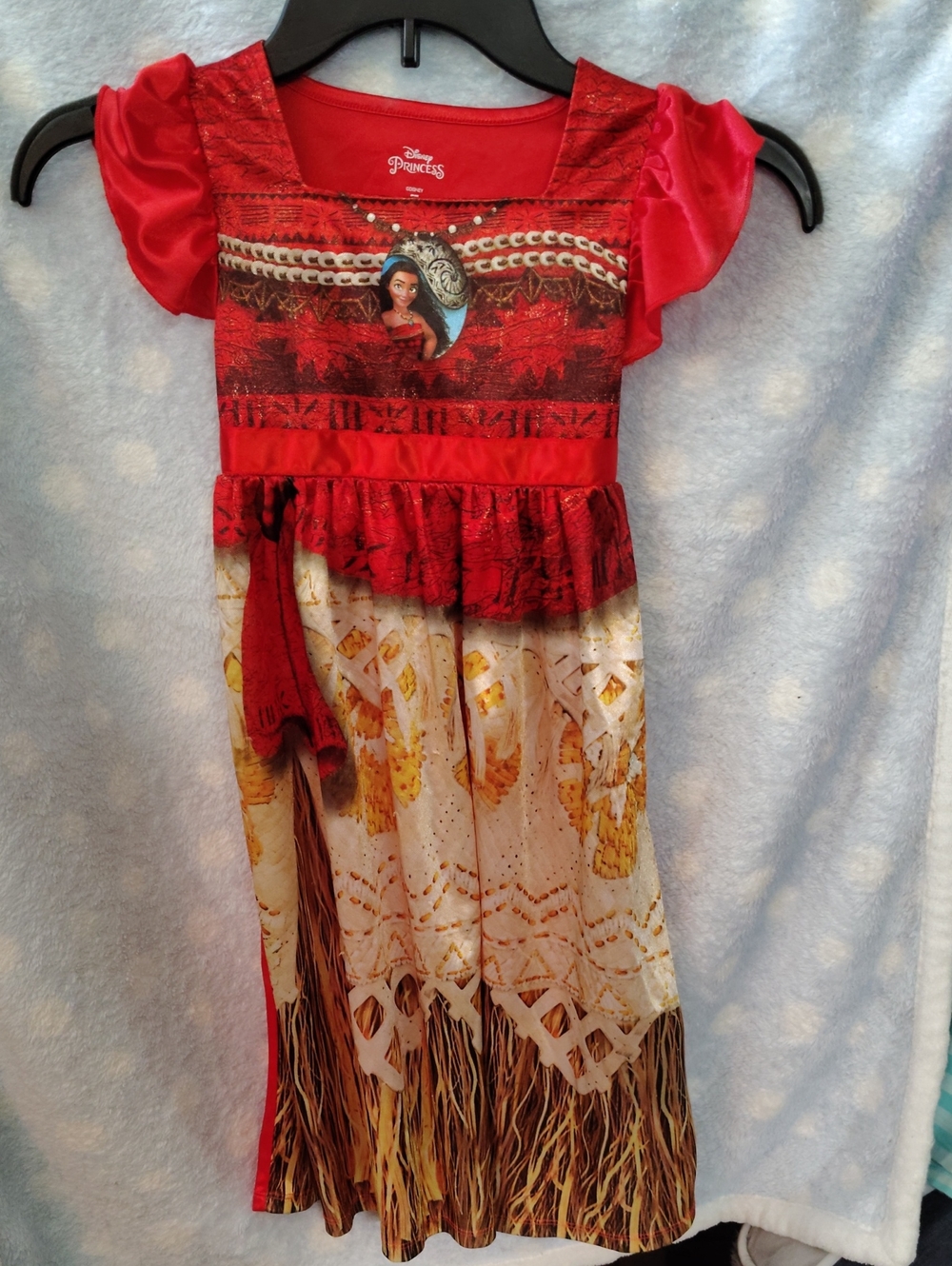 Disney Red Moana Costume Dress with Island Print